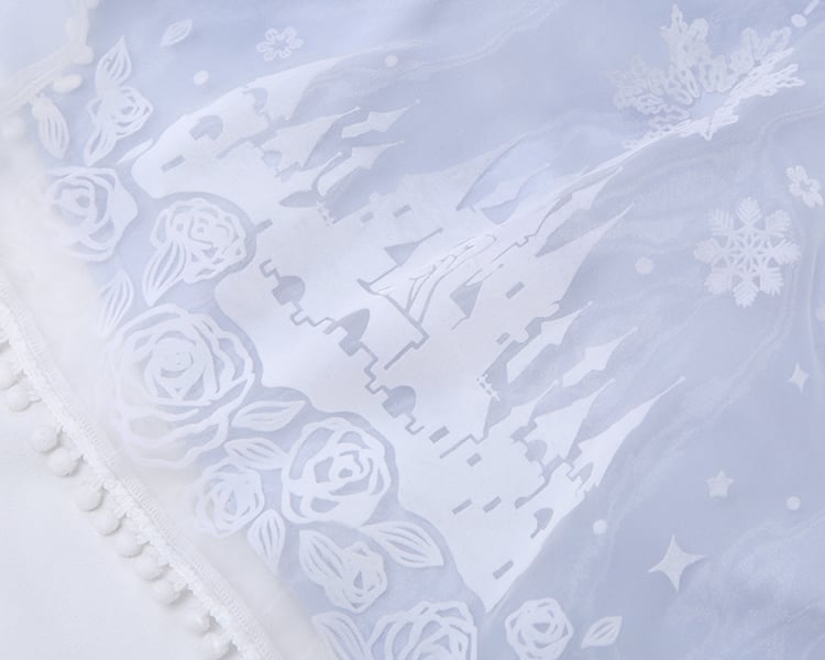 Set Overlay Purple Castle Print Trim Moon Cape Snow with Skirt Plush Light Lace Dress Lolita Jumper