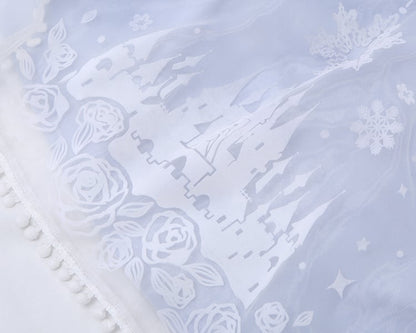 Set Overlay Purple Castle Print Trim Moon Cape Snow with Skirt Plush Light Lace Dress Lolita Jumper