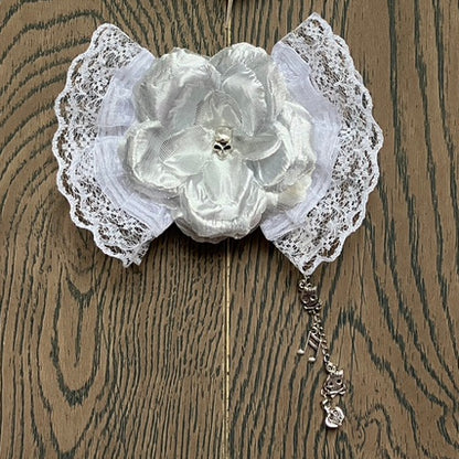 Floral 2 Options Hairclip Silver Design