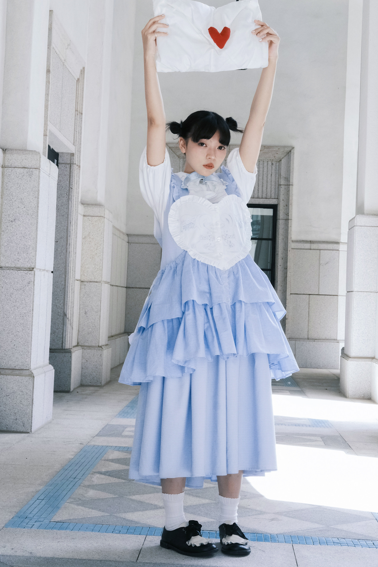 ジャンパースカート エプロン ハートバニー