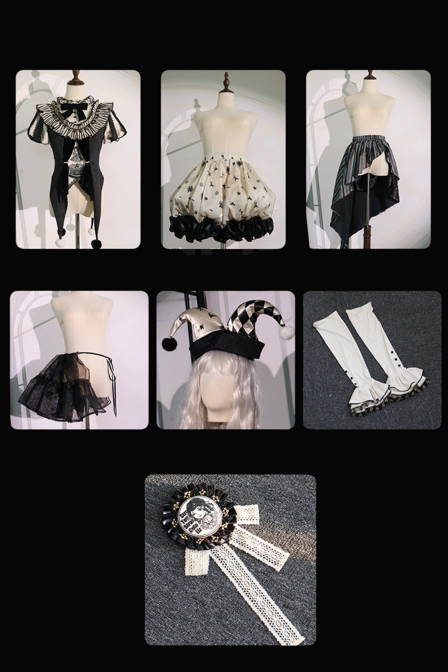 Weird Circus Lolita Set Pierrot Dark