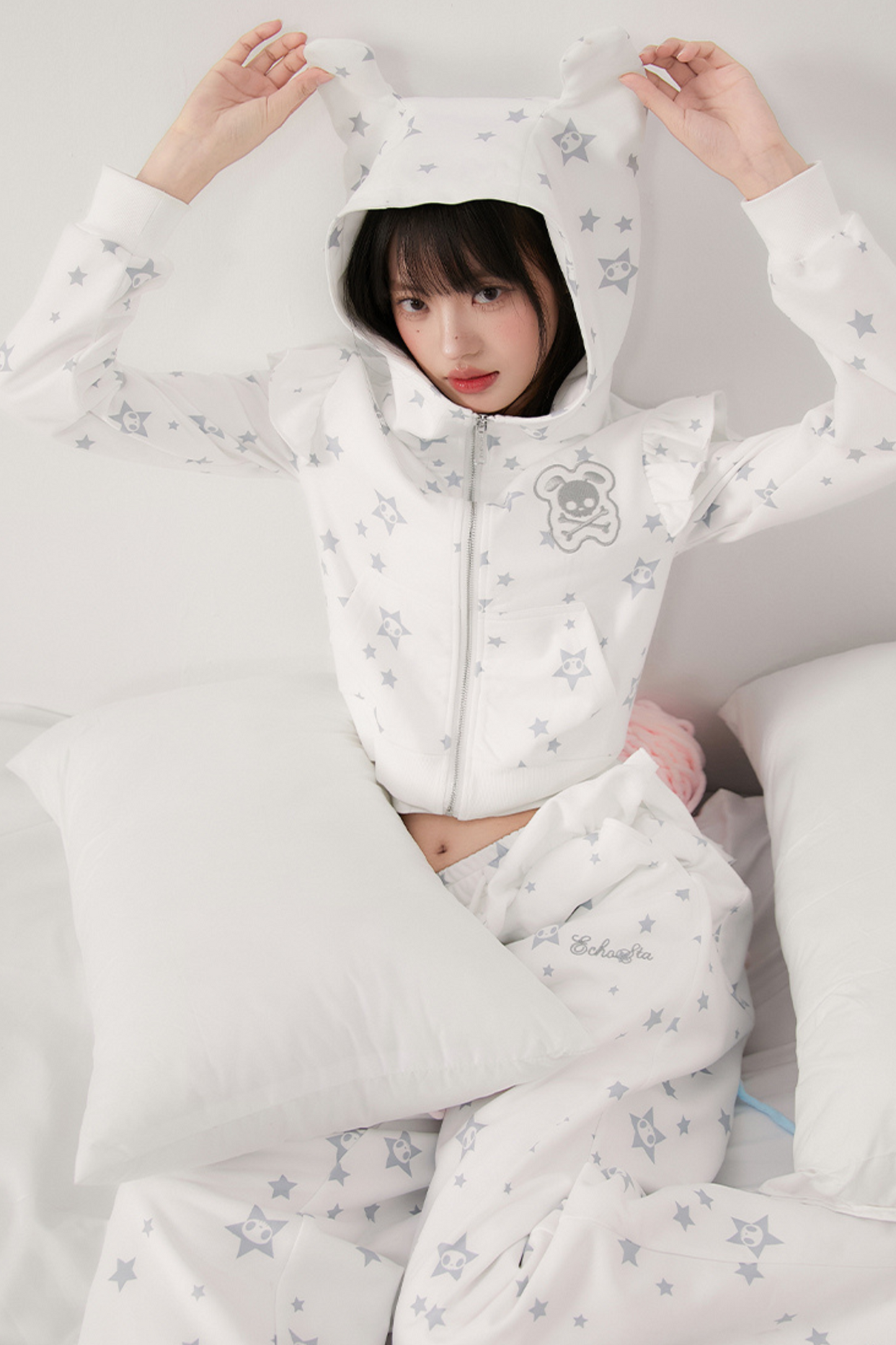 Animal Pants Loose Hoodie Kapuzenohr + Rüsche