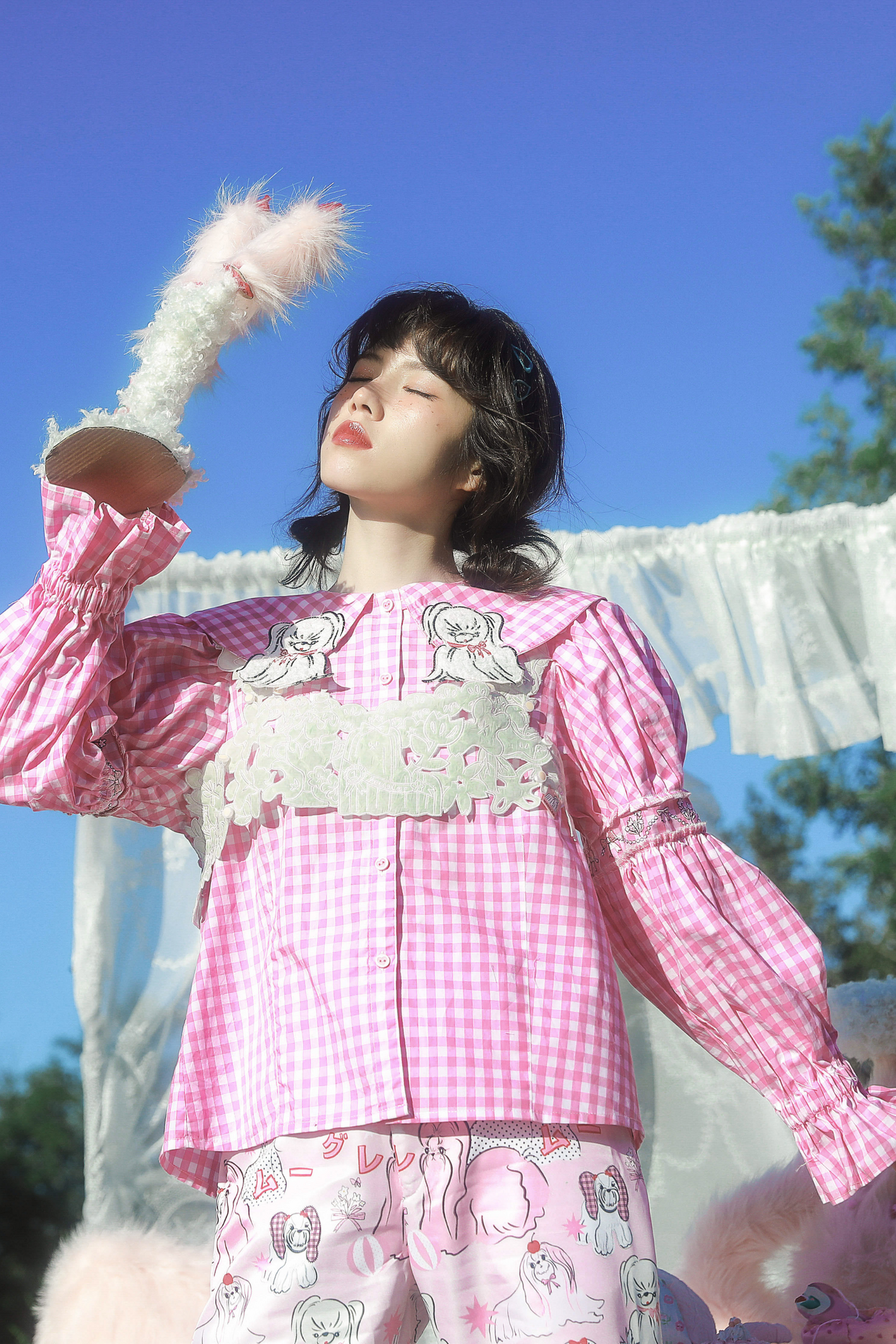 パピースリーブのレトロなロングシャツデザイン