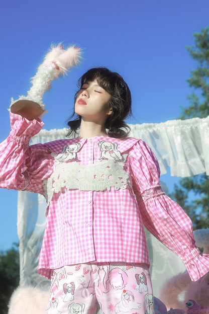 パピースリーブのレトロなロングシャツデザイン