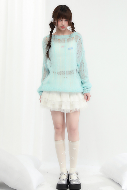 Rock Flare Weiß Süße Spitze