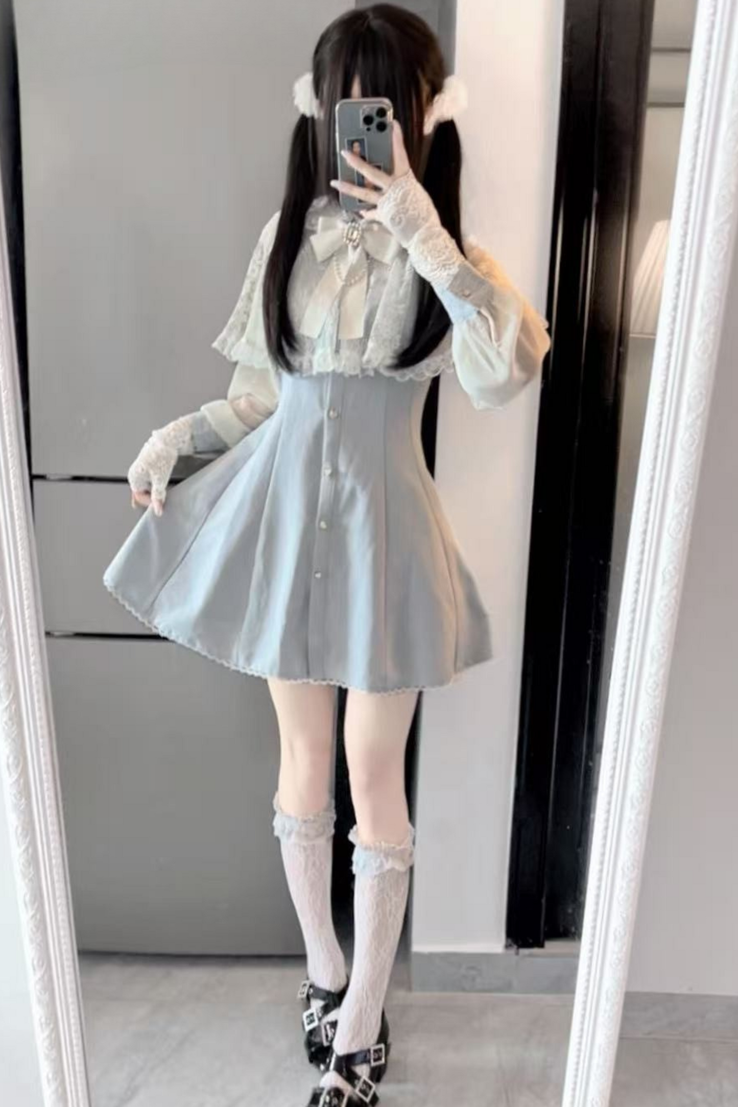 Design Kleid Massenproduktion Mine Kragen Spitze