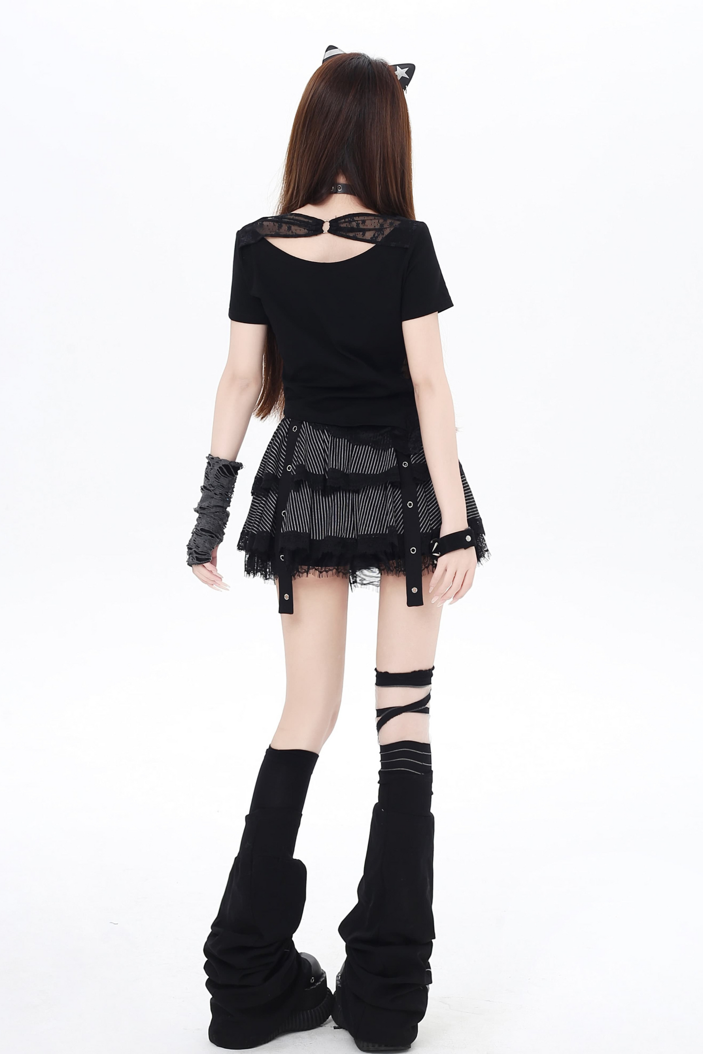 トップス ダーク クロップ シック ホロウ