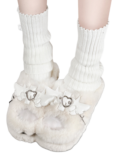 Plateau-Hausschuhe aus Fell DeVille Shoes Angel