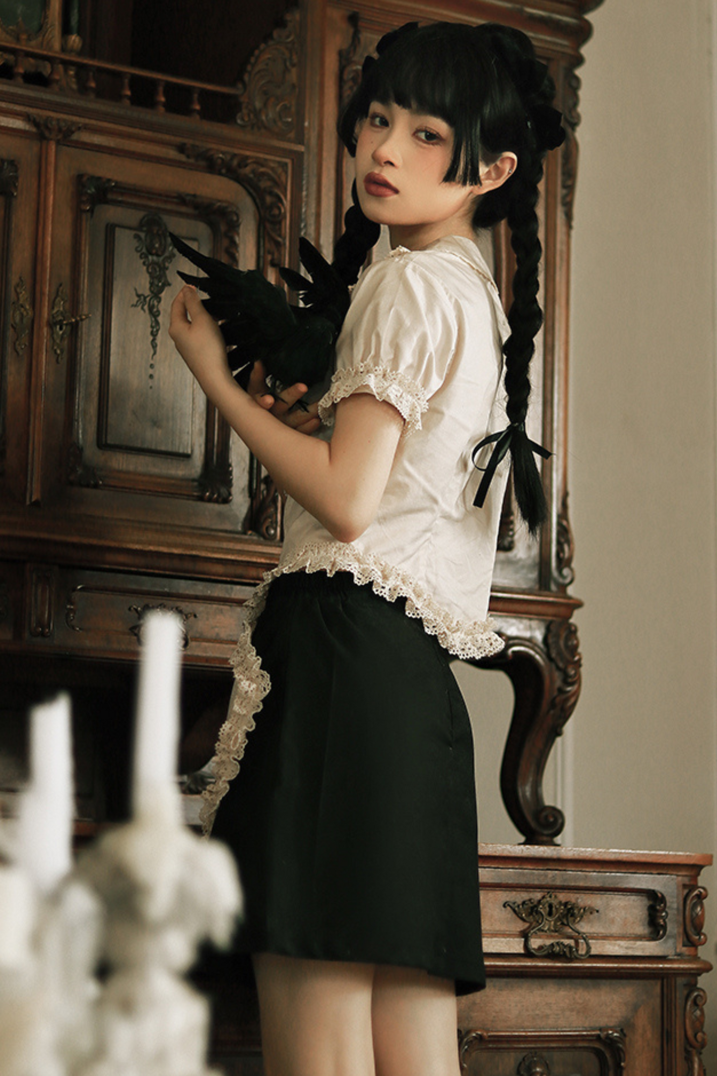 フリルシャツケーキスカートレース+