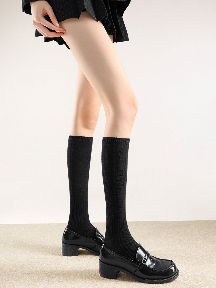 Colors) Socks (4 Calf Textured Knit