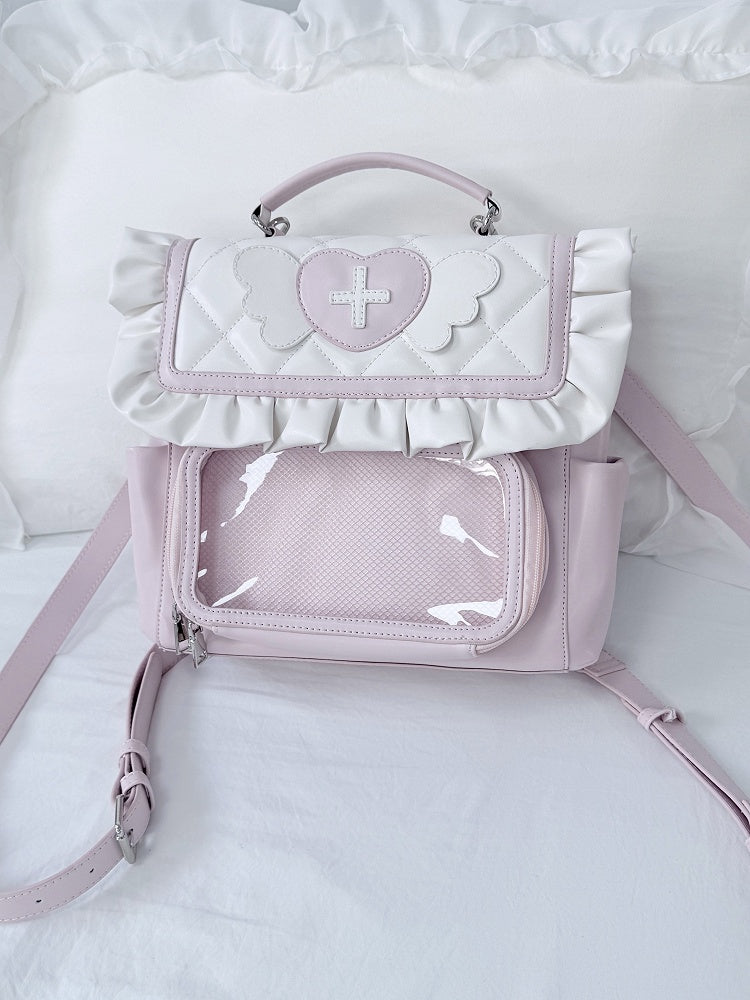 Wing Jirai Heart Accents and Pink Bag Ita Kei Flip-Flop with Style Angel White
