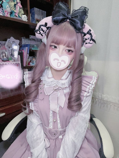 装飾ディテール 蝶結び ハート ジライケイ ラインストーン ピンク ホワイト