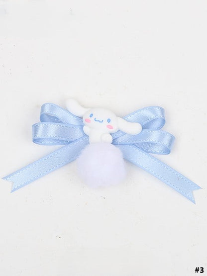 Blue Lolita Bowknot Hairclip Sweet Dog 4 Options White