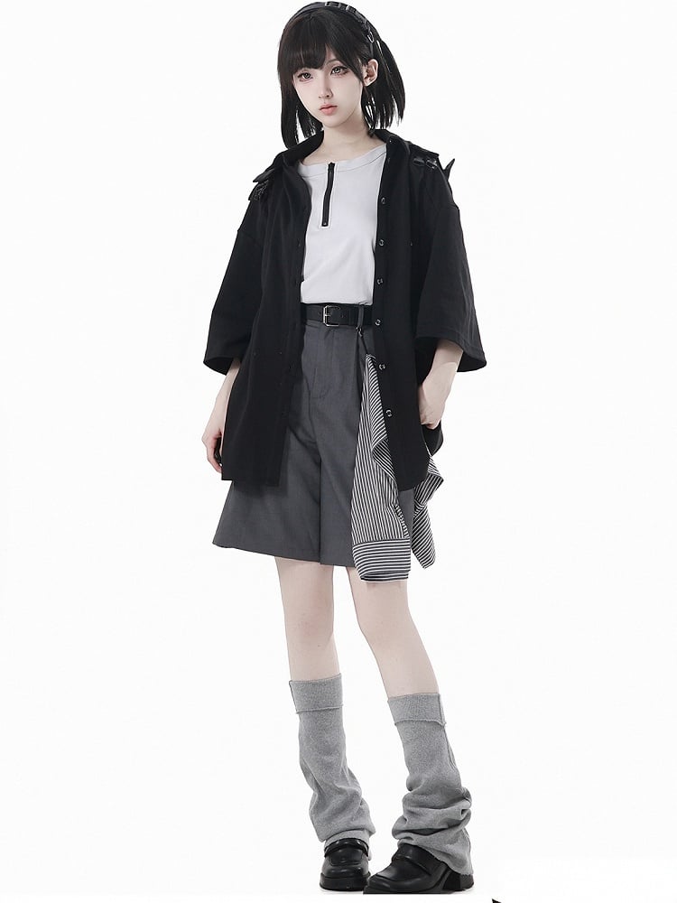 Techwear Tank Top Neckline Apricot Zipper