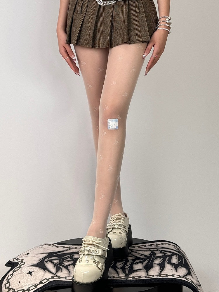 Floral Black/White Tights Pattern