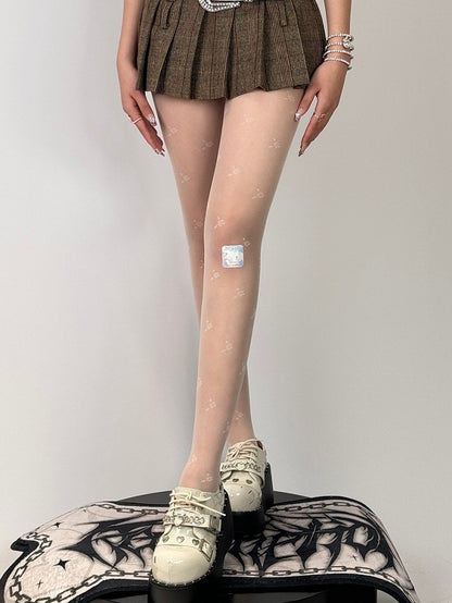 Floral Black/White Tights Pattern