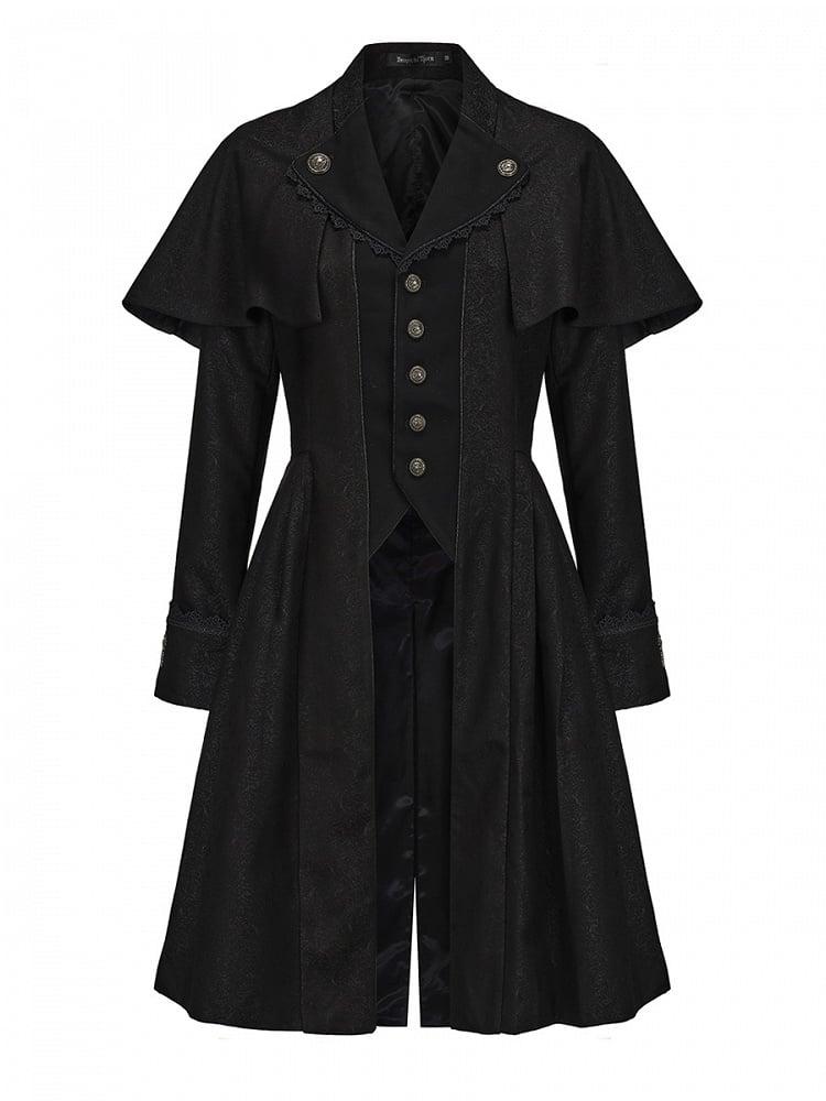 Coat Lolita Detachable Ouji Cape Aristocrat Design Vintage Fashion Black