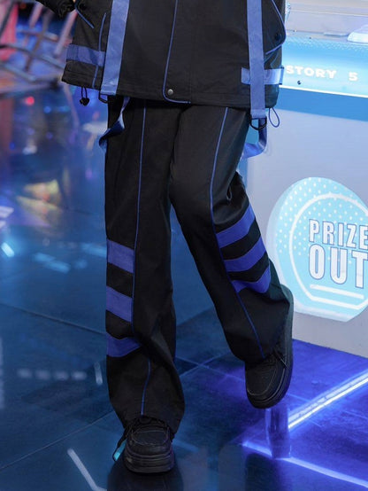 Blue-Purple Pants Fashion Techwear Futuristic Cyber