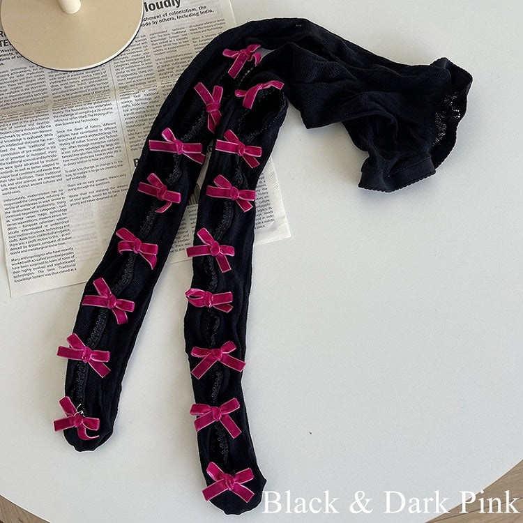 with Tights Cut-out Options Color 21 Design Bowknot Floral Pattern