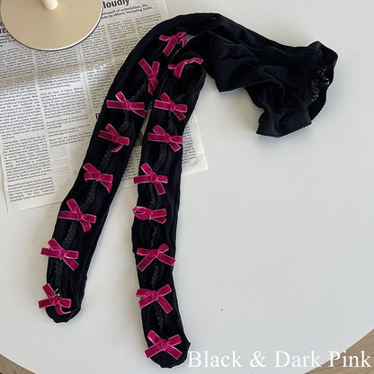 with Tights Cut-out Options Color 21 Design Bowknot Floral Pattern
