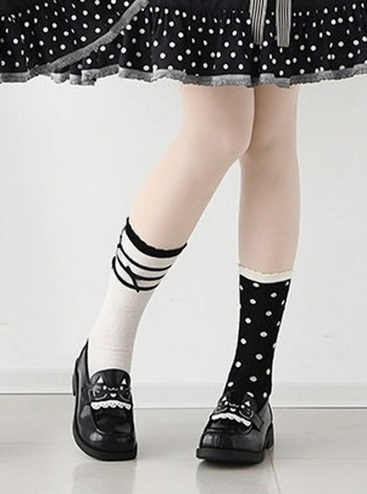 Women's Low Heel Mary Jane School Shoes with Cat Embroidery