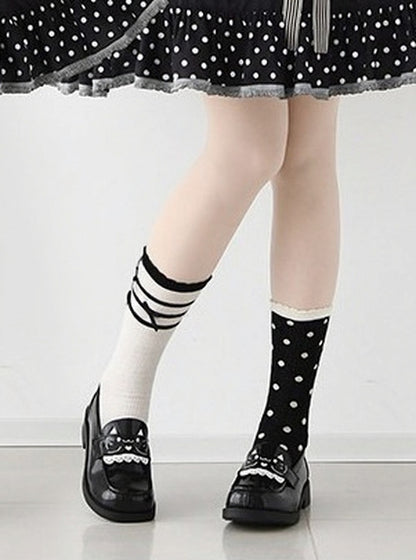 Women's Low Heel Mary Jane School Shoes with Cat Embroidery