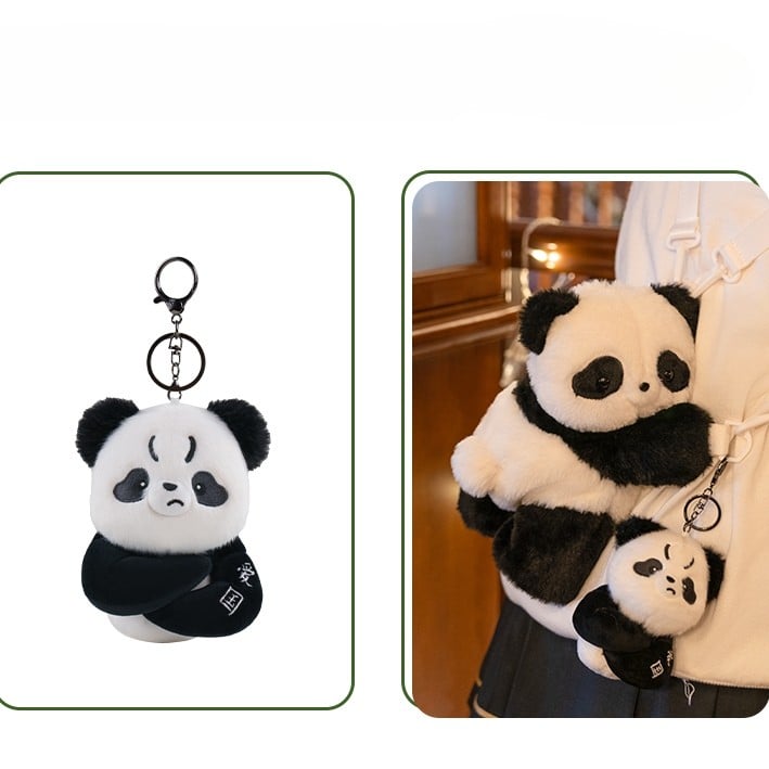 Plush Backpack/Crossbody + Keychain Panda Cute Bag