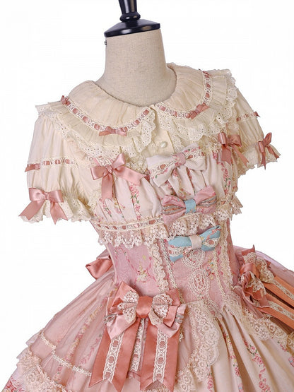 Doll Toy Bed Theme JSK Dress in Pretty Pink with Bow Accents - Alice Girl