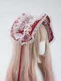Bunny Hairband + Removable Red Ear Wide Polka-Dot Set Bundle