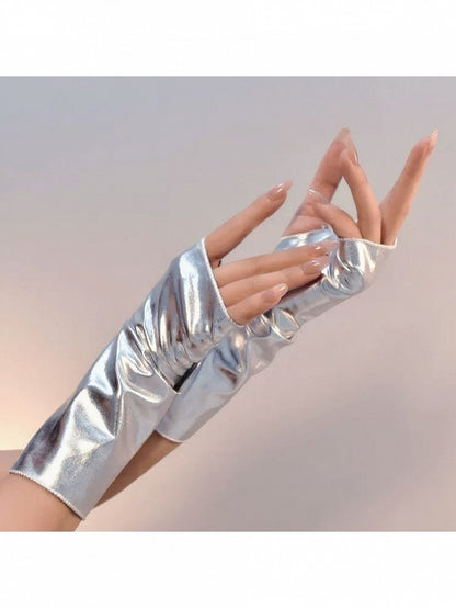 Cyberpunk Futuristic Fingerless Gloves - Mr. Cat