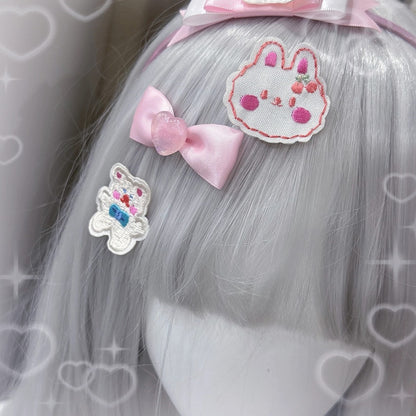 Bear Accents Sweet Style Bunny with Pink
