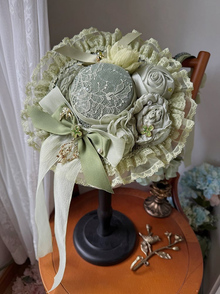Lace Detail Bows Flowers Mini Hat - Nine Odes