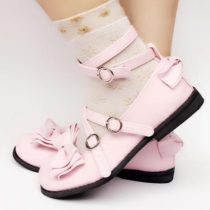 Made Custom Pink Baby Shoes Lolita Bow SP168069