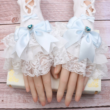 Rhinestone Bowknot Sleeves Options Arm Lace Color Kei Jirai 11