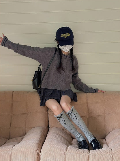 4 Color Options Bowknot Details Polka Dots Leg Warmers