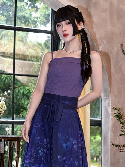 Chinese-Style Purple Camisole Top - Quirky Hut