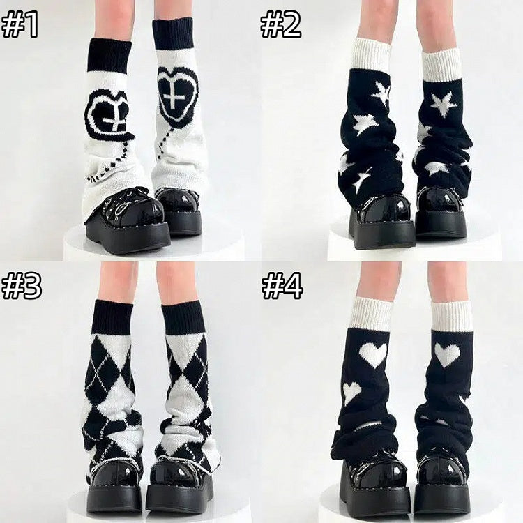 Reversible Two-Way Cable Knit Leg Warmers Kawaii - Two Bear Pink