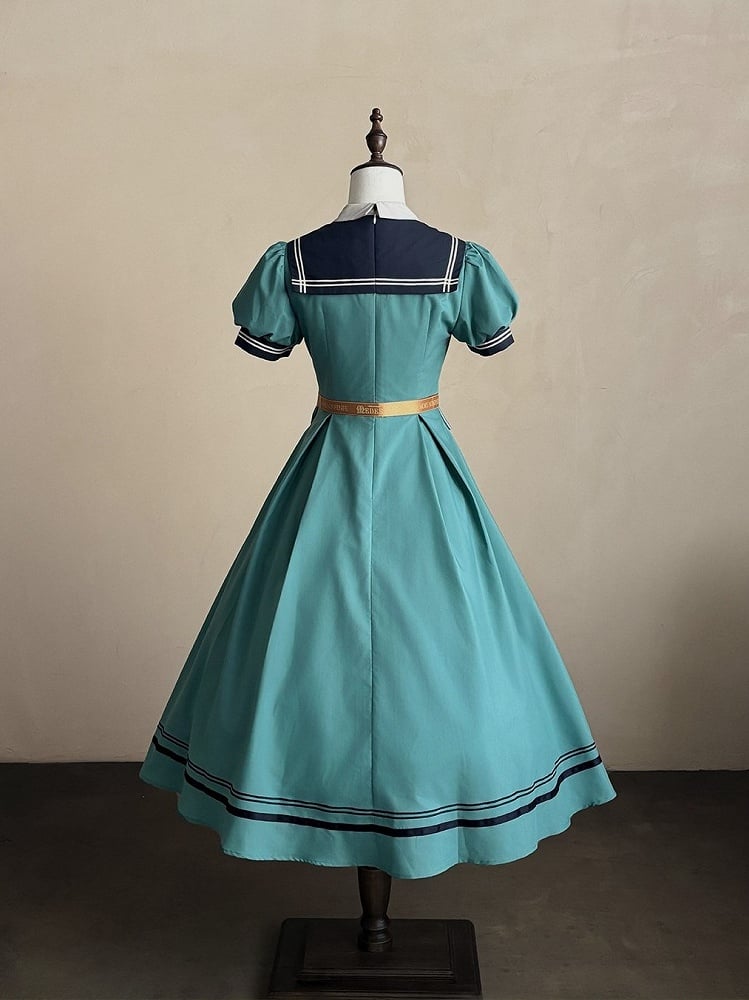 Turquoise Sailor Collar Elegant Lolita Dress - LilyVow