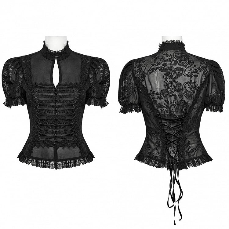Gorgeous Black Gothic Chiffon Shirt