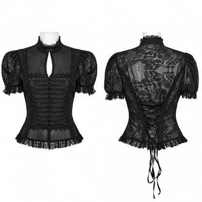 Gorgeous Black Gothic Chiffon Shirt