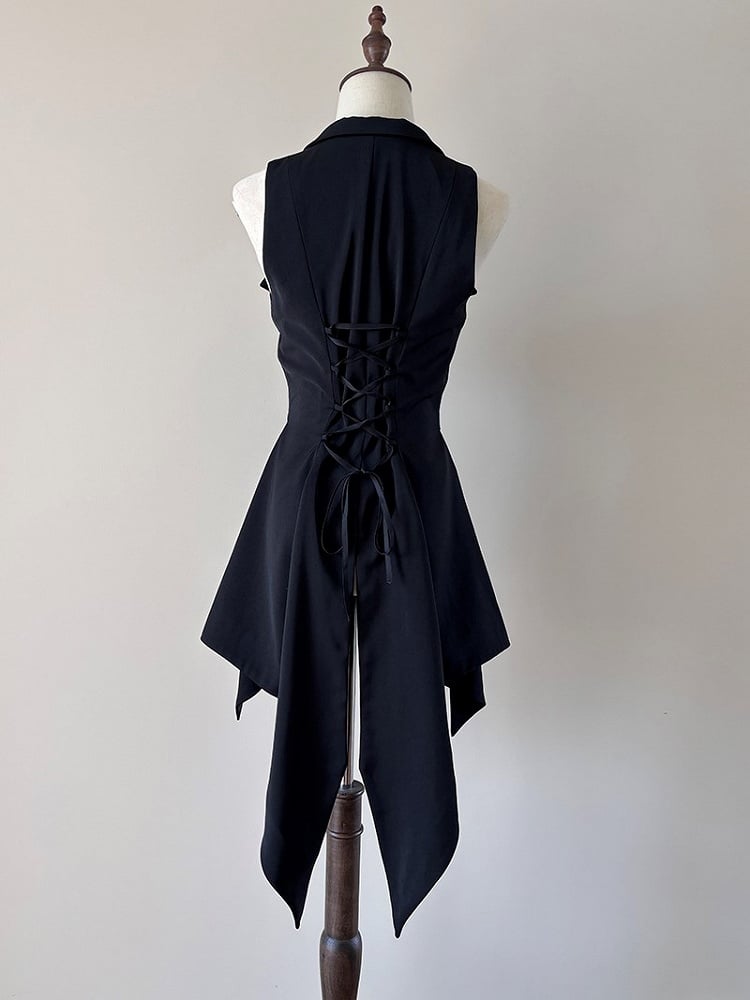Lolita Waistcoat Split-Tail Gothic Ouji Black