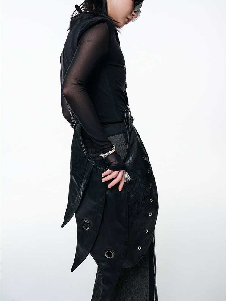 Black Punk Armor Large PU Crossbody Bag - Antiphase