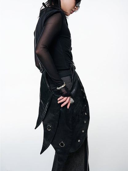 Black Punk Armor Large PU Crossbody Bag - Antiphase