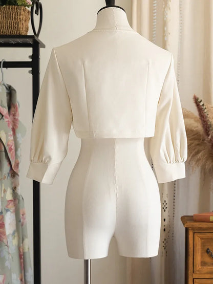 袖なしプラケットトップオープン肘丈ホワイト