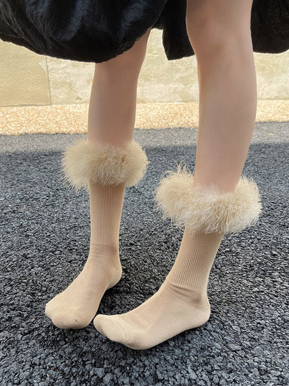 Socks Ruffled Colors Y2K Plush Cotton 9