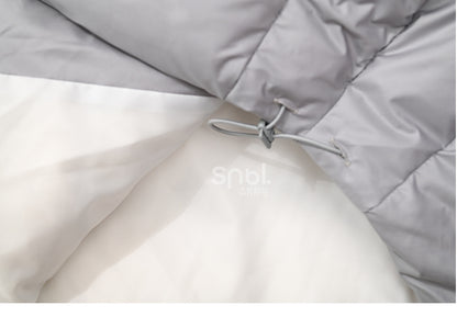 Cute Raccoon Plush Hood Grey Hooded Down Jacket