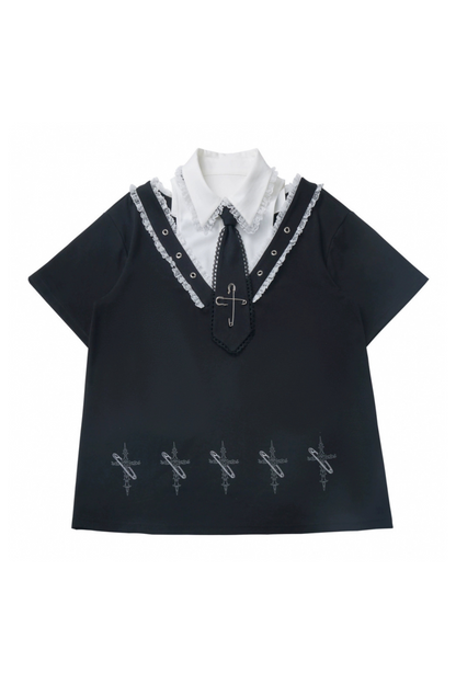 ウォーマーズ ルーズドレス ハーフトップ フード付きネクター + フリルレッグパンツ