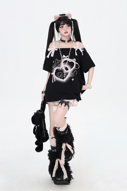 Sweet Top One Bow Shoulder