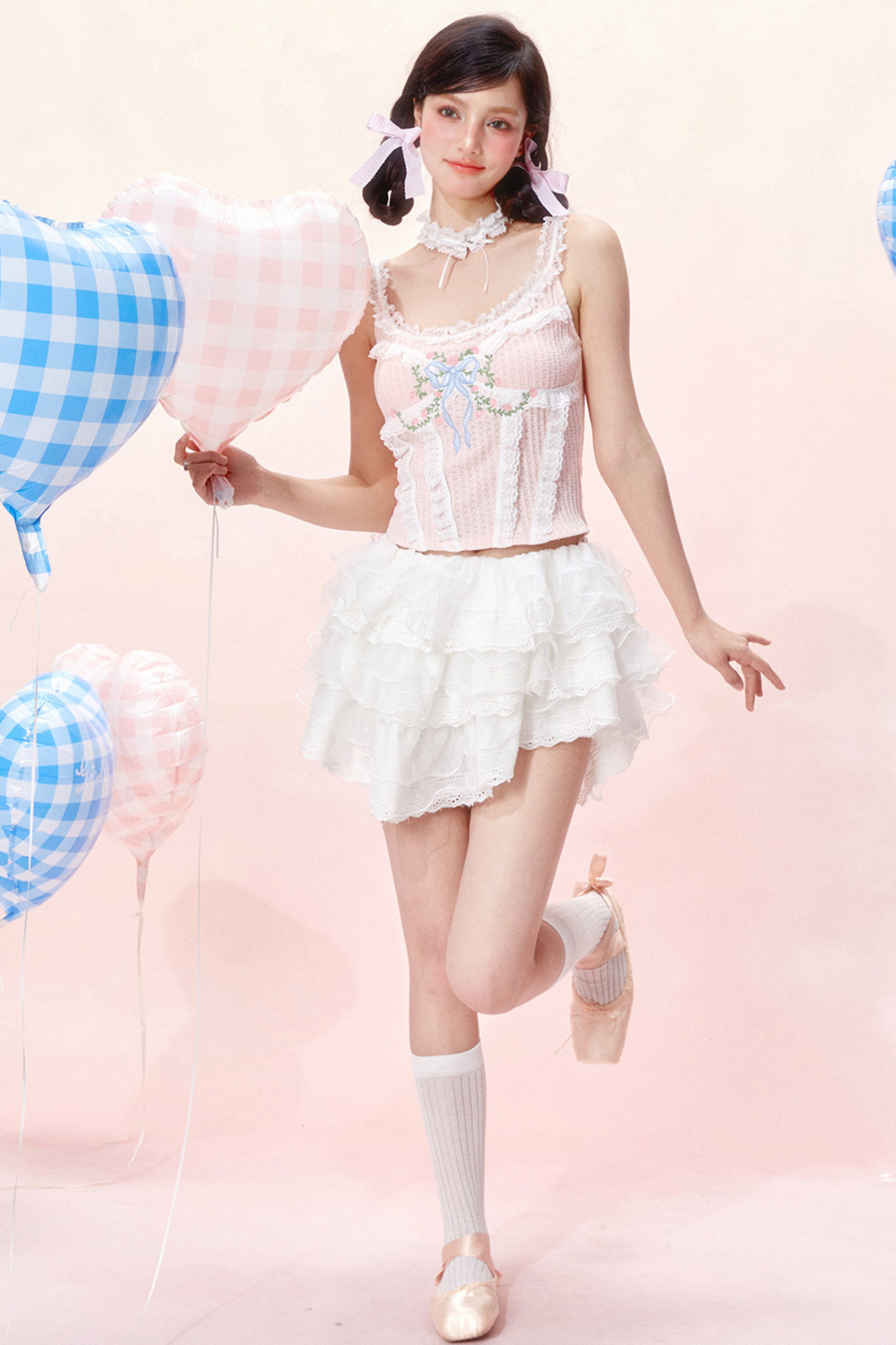 ドリームショーツ レースキャミソール + トップ ロココ