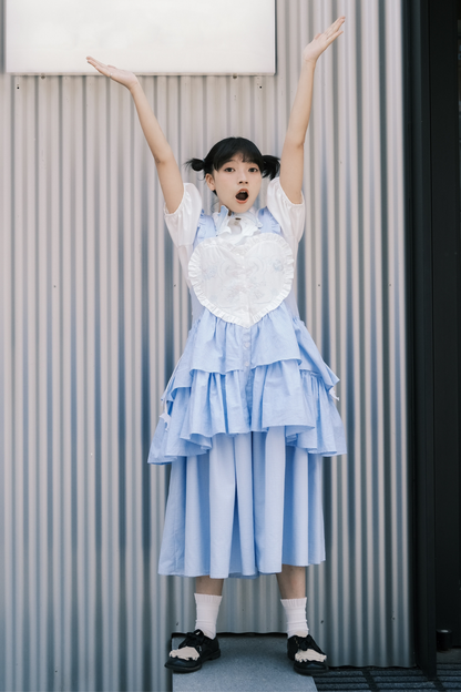 ジャンパースカート エプロン ハートバニー